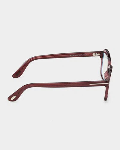 Tom Ford 54mm Blue Block Rectangular Eyeglasses In Pink