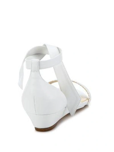 Shop Alexandre Birman Atenah Woven Leather Demi-wedge Sandals In White