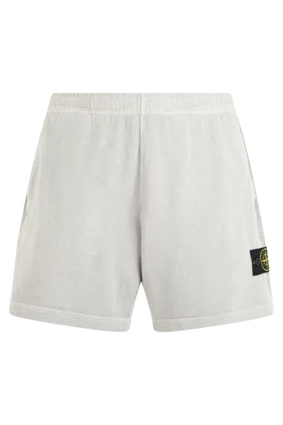 Stone Island Fleece-lined Cotton Shorts In Multi