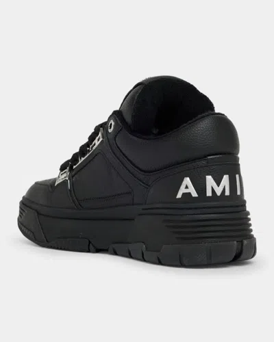 Amiri Men Black Sneakers With Logo Patch On The Side And Logo Lettering On The Rear In Leather Man In Black