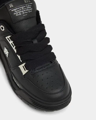 Amiri Men Black Sneakers With Logo Patch On The Side And Logo Lettering On The Rear In Leather Man In Black