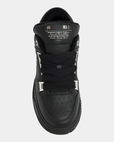 Amiri Men Black Sneakers With Logo Patch On The Side And Logo Lettering On The Rear In Leather Man In Black