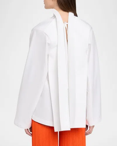 Alaïa Cotton Poplin Reverse Jacket In White