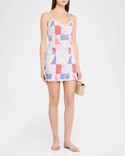 Loveshackfancy Solier Patchwork Floral Mini Dress In Multi