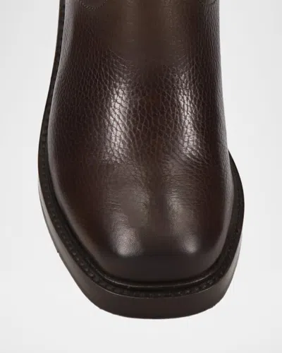 Frye Kate Leather Wide Calf Pull-on Boots In Brown