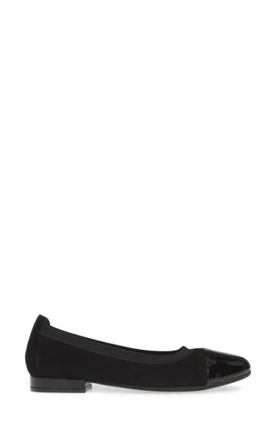 David Tate Nicole Cap Toe Flat In Black