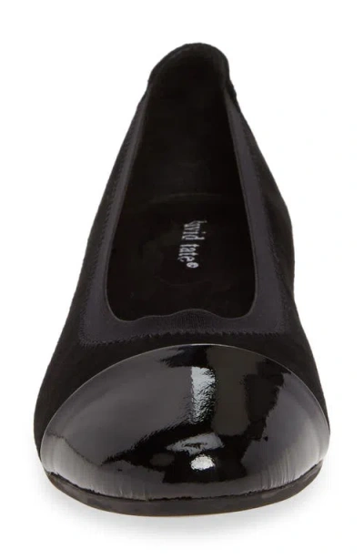 David Tate Nicole Cap Toe Flat In Black
