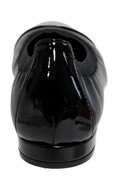 David Tate Nicole Cap Toe Flat In Black