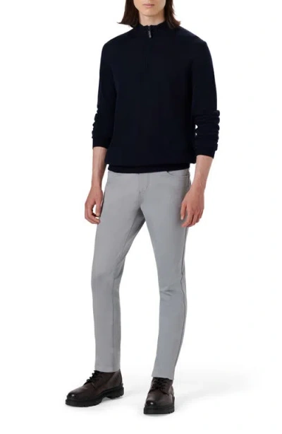 Bugatchi Water Repellent Merino Wool Quarter-zip Pullover In Blue
