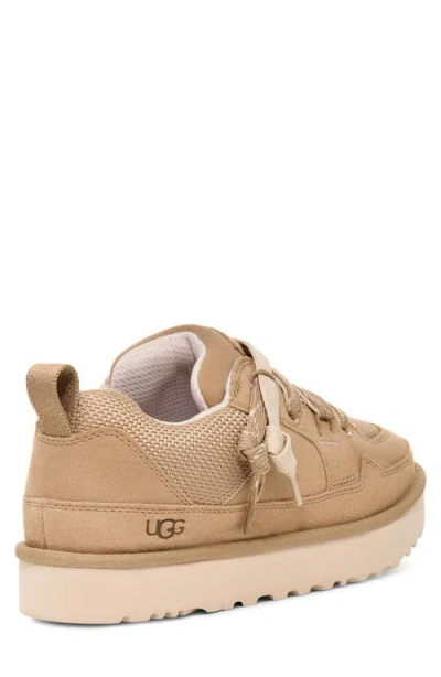 Ugg Sneakers Lo Lowmel With Mesh Inserts And Logo On The Side In Beige Suede For Men In Brown