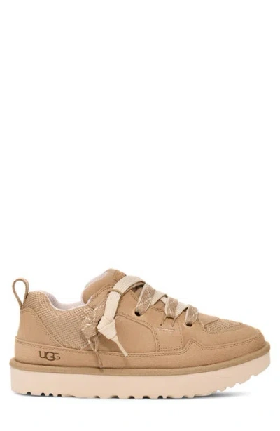 Ugg Sneakers Lo Lowmel With Mesh Inserts And Logo On The Side In Beige Suede For Men In Brown