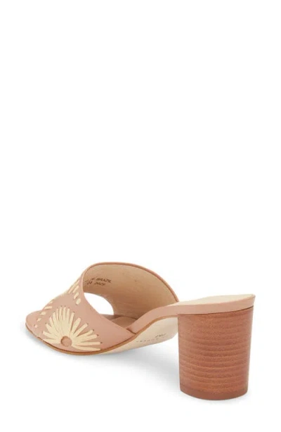 Jack Rogers Susie Raffia Stitched Slide Sandal In Brown