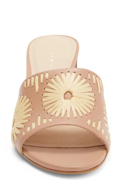 Jack Rogers Susie Raffia Stitched Slide Sandal In Brown