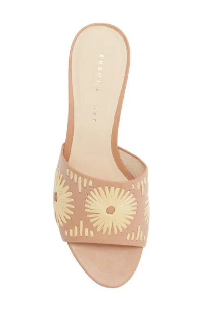 Jack Rogers Susie Raffia Stitched Slide Sandal In Brown