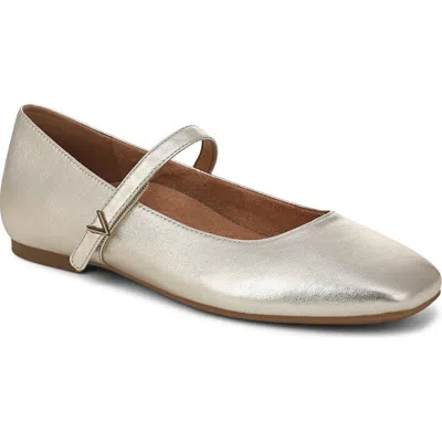 Vionic Wide Width Alameda Mary Jane Flat In Gold