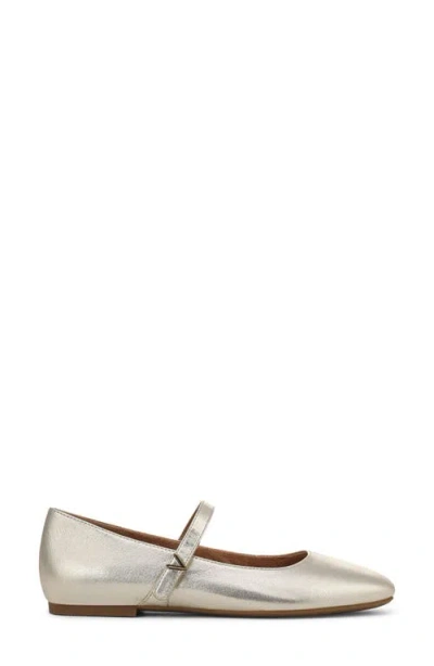 Vionic Wide Width Alameda Mary Jane Flat In Gold