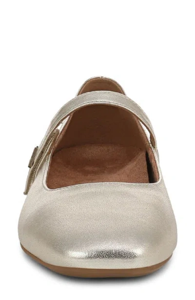 Vionic Wide Width Alameda Mary Jane Flat In Gold