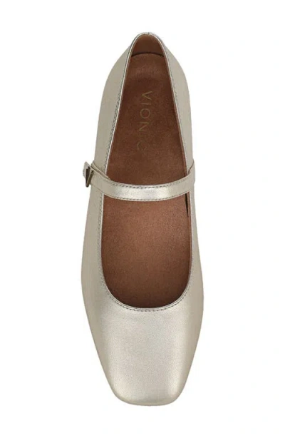 Vionic Wide Width Alameda Mary Jane Flat In Gold