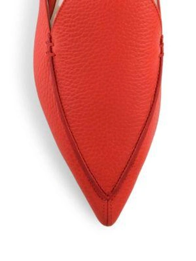 Shop Nicholas Kirkwood Beya Leather Flat Mules In Poppy Red