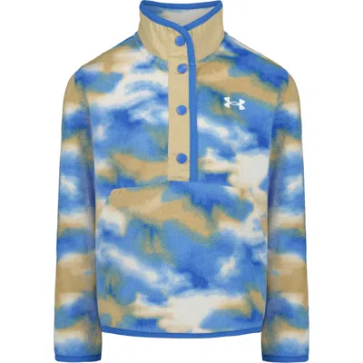 Under Armour Kids' Microfleece Half Placket Pullover In Blue