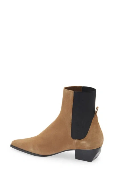 Mango Heel Suede Ankle Boot In Brown