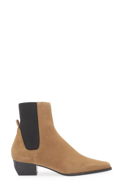 Mango Heel Suede Ankle Boot In Brown