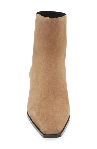 Mango Heel Suede Ankle Boot In Brown