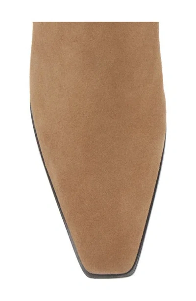 Mango Heel Suede Ankle Boot In Brown