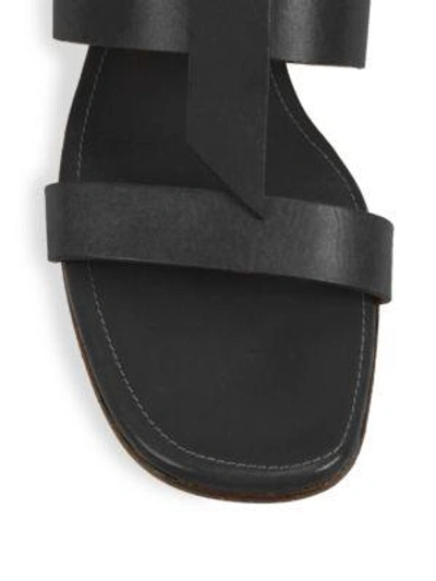 Shop Chloé Kingsley   Leather Flat Sandals In Black