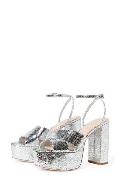 Loeffler Randall Loretta Platform Sandal In Silver