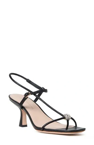 Loeffler Randall 70mm Triana Strappy Crystal Leather Mid-heel Sandals In Black