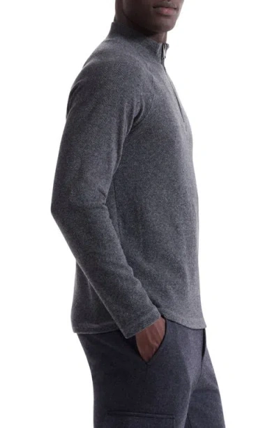 Bugatchi Brushed Cotton Blend Quarter Zip Pullover In Gray