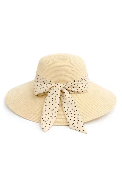 Surell Bow Bell Straw Hat In Neutral