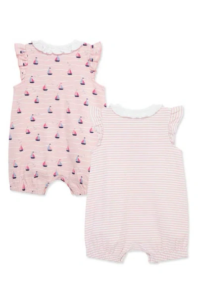 Little Me Assorted 2-pack Rompers In Pink