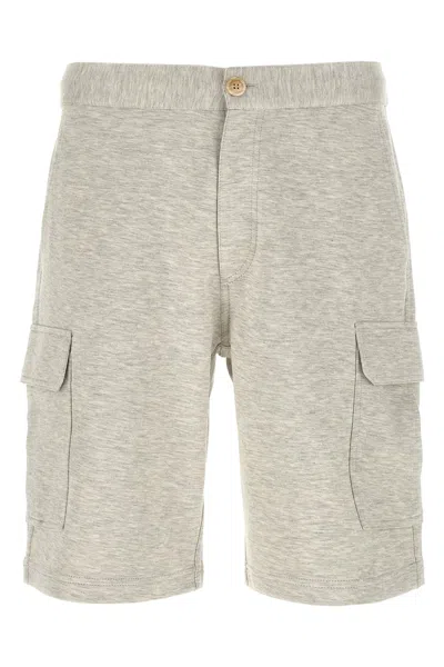 Brunello Cucinelli Grey Solid Shorts In Gray