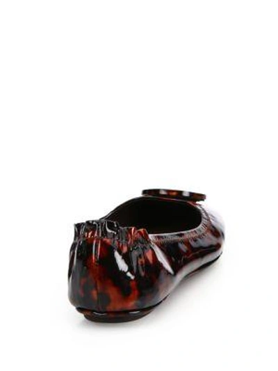 Shop Tory Burch Minnie Travel Tortoiseshell Patent Leather Ballet Flats