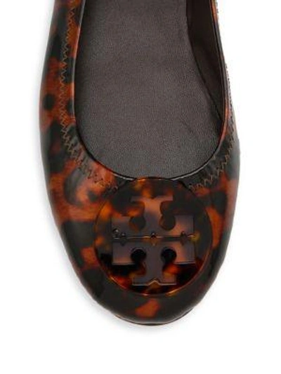 Shop Tory Burch Minnie Travel Tortoiseshell Patent Leather Ballet Flats