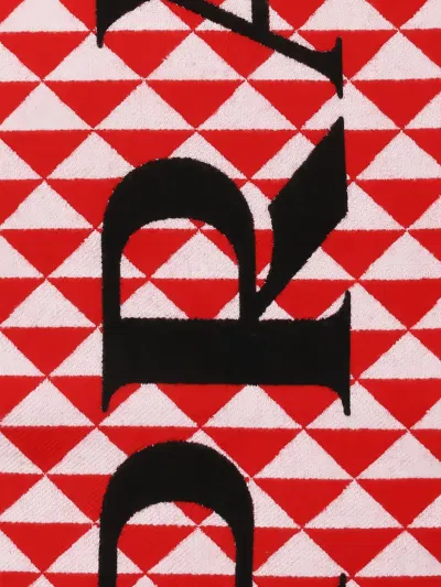 Prada Geometric-pattern Fringed Scarf In Multi