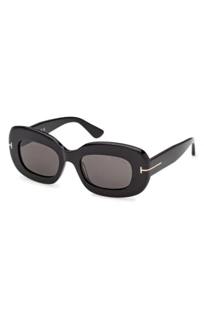 Tom Ford Islay 50mm Small Rectangular Sunglasses In Black