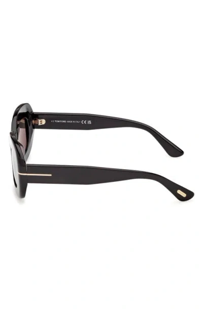 Tom Ford Islay 50mm Small Rectangular Sunglasses In Black