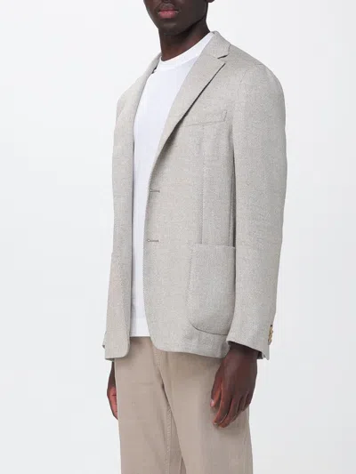 Zegna Chevron-pattern Single-breasted Blazer In Animal Print