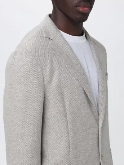 Zegna Chevron-pattern Single-breasted Blazer In Animal Print