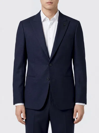 Lardini Virgin Wool Jacket Regular Fit In Blue