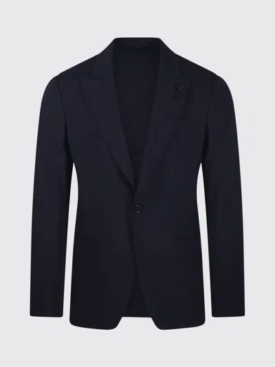 Lardini Virgin Wool Jacket Regular Fit In Blue