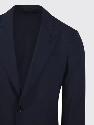 Lardini Virgin Wool Jacket Regular Fit In Blue