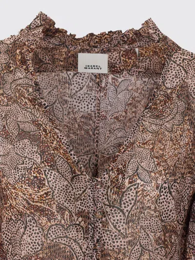 Isabel Marant Women's Celeny Printed Cotton Cinched Blouse In Brown