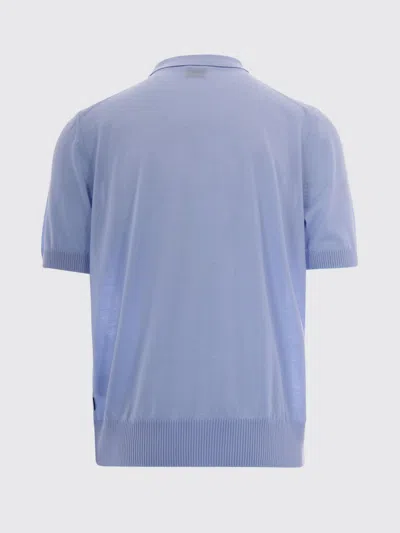 Hugo Boss Light Blue Solid Shirt Collar Polo In Blue
