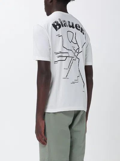 Blauer T-shirt Men In White