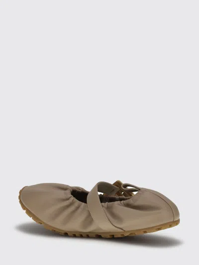 Balmain Buckle-strap Ballet Flats In Gray