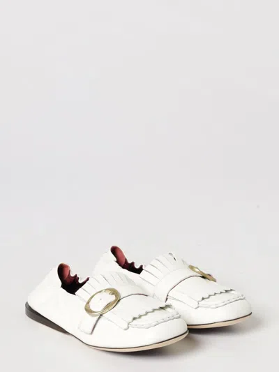 Paul Smith Off White Solid Loafers In White